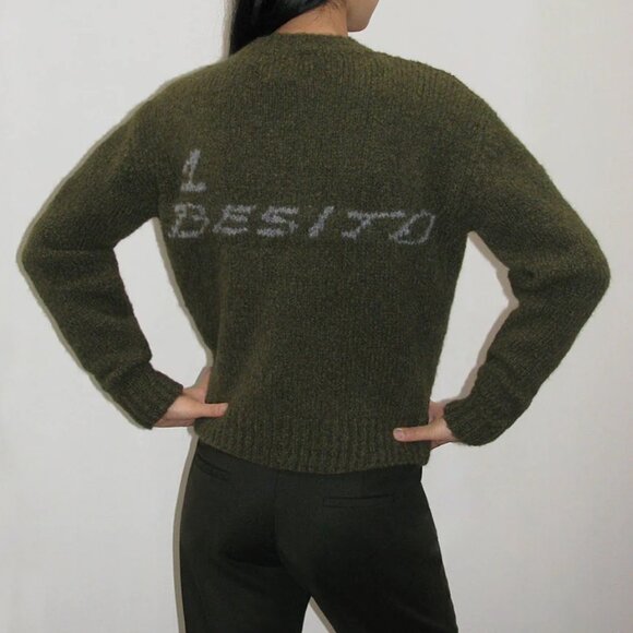 NWT Paloma Wool 1 Besito Intarsia Crewneck Alpaca Khaki Sweater Size M - Picture 14 of 14